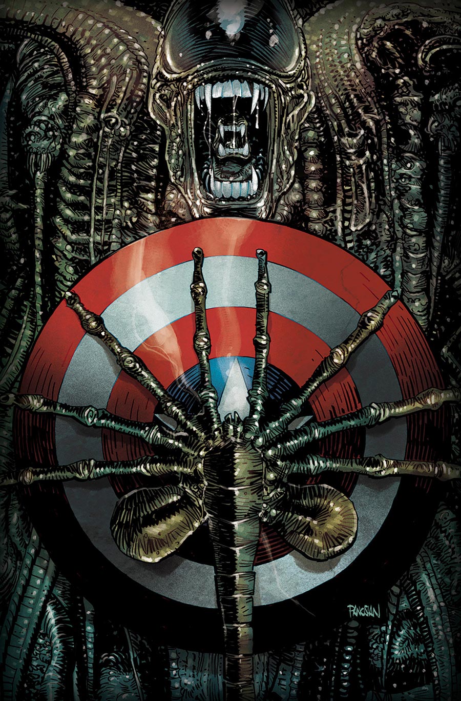 Alien vs Captain America #1 Cover H 2nd Ptg Incentive Dan Panosian Virgin Variant Cover