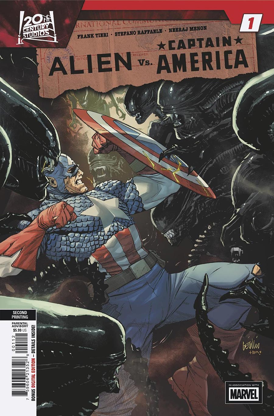 Alien vs Captain America #1 Cover G 2nd Ptg Leinil Francis Yu Variant Cover