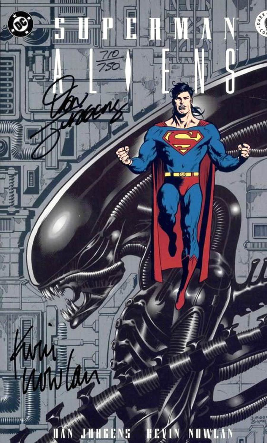Superman vs Aliens #1 Cover C DF Exclusive Signed by Dan Jurgens and Kevin Nowlan (W/o CoA)