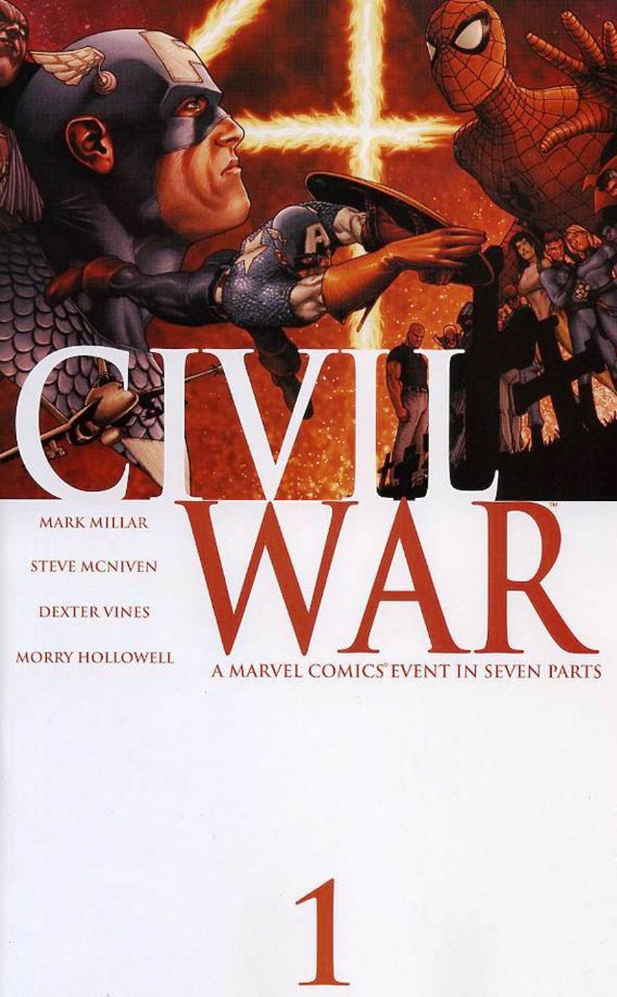 Civil War #1 Cover T 1st ptg Regular Cover Signed by Steve McNiven and Dexter Vines (W/o CoA)