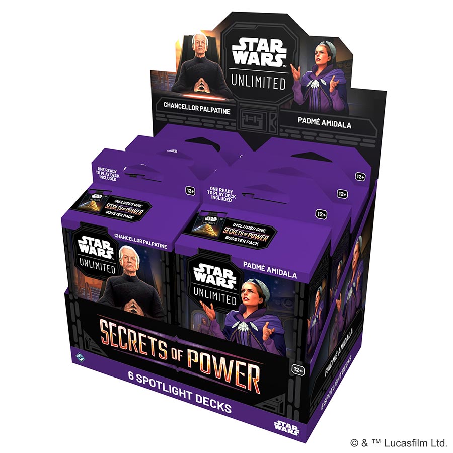 Star Wars Unlimited Secrets Of Power Spotlight Deck Display (6-Count)
