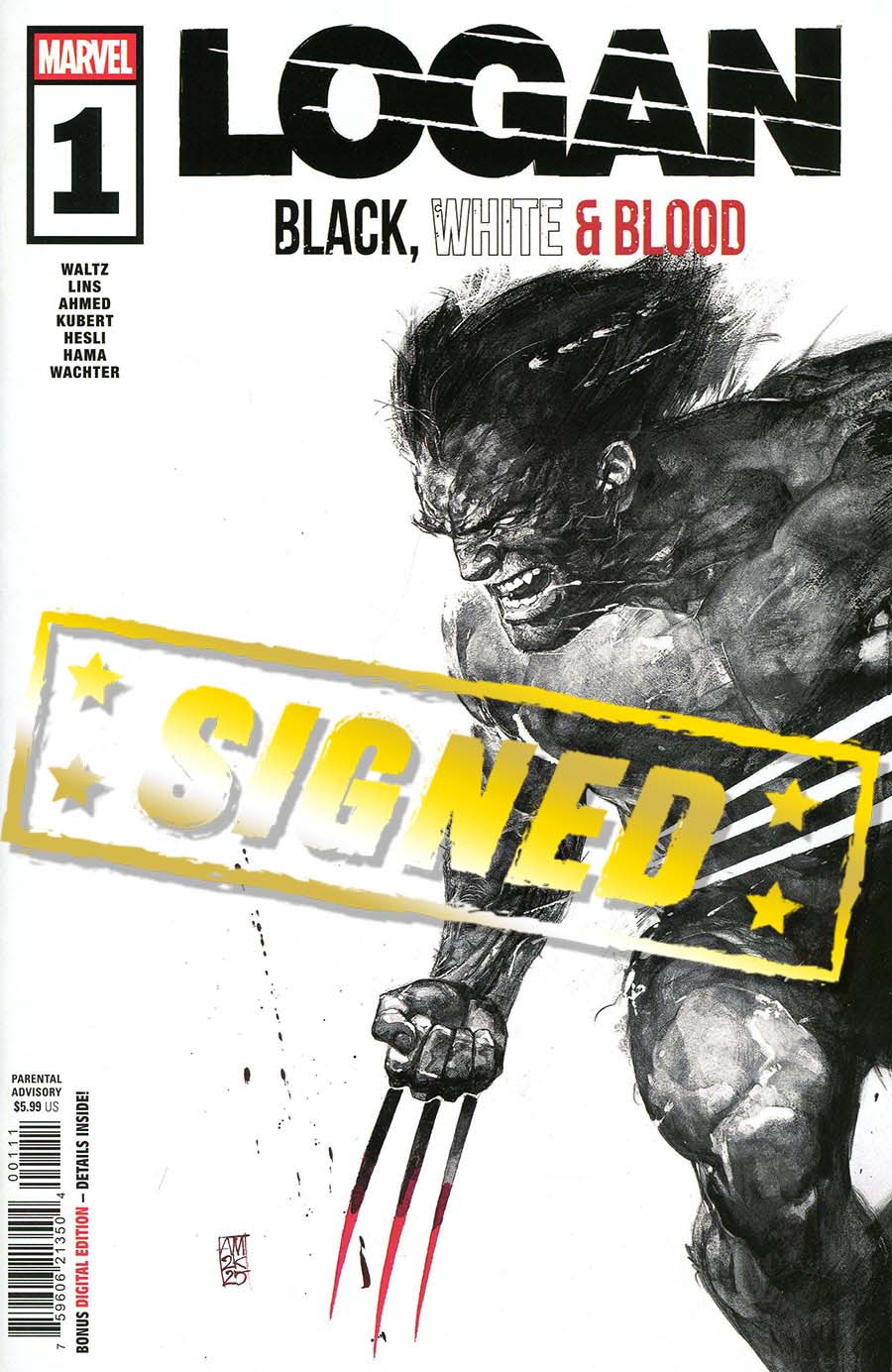 Logan Black White & Blood #1 Cover F Regular Alex Maleev Cover Signed By Alex Maleev