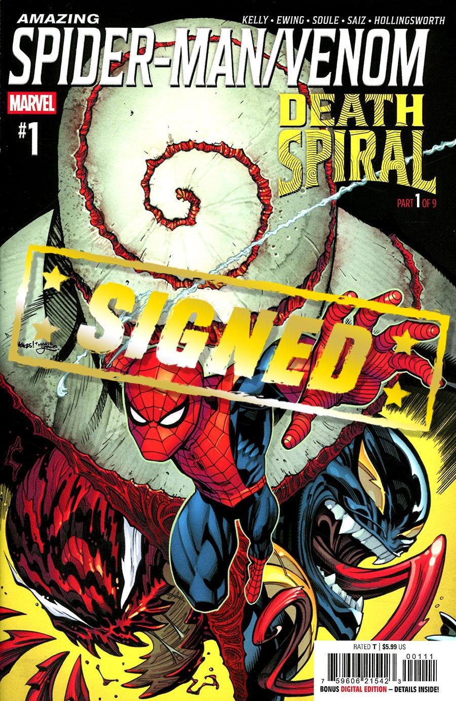 Amazing Spider-Man Venom Death Spiral #1 (One Shot) Cover K Regular Ed McGuinness Cover Signed By Joe Kelly & Charles Soule (Death Spiral Part 1)