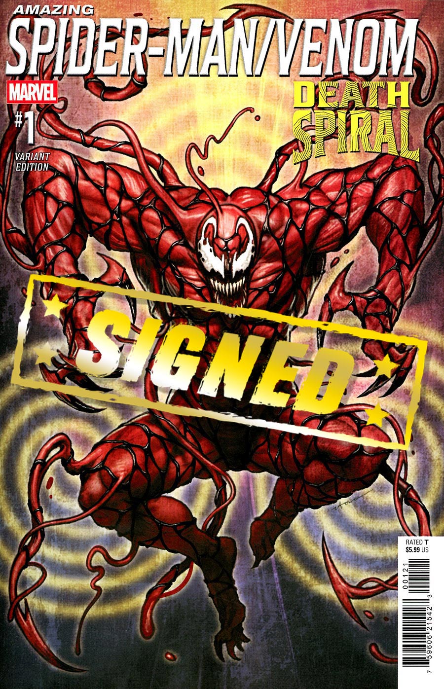 Amazing Spider-Man Venom Death Spiral #1 (One Shot) Cover O Variant Stonehouse Carnage Cover Signed By Joe Kelly (Death Spiral Part 1)