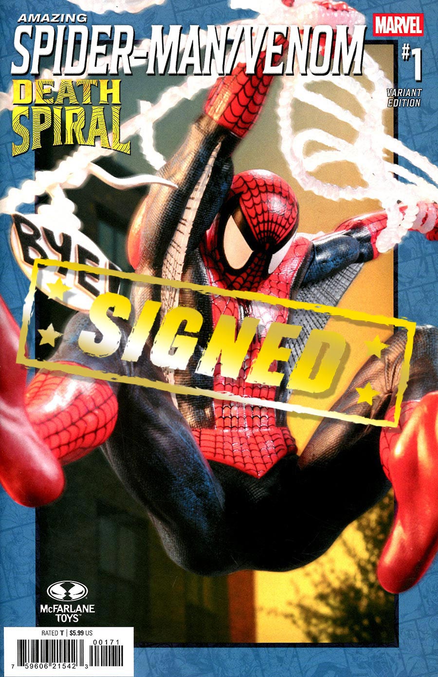 Amazing Spider-Man Venom Death Spiral #1 (One Shot) Cover P Variant McFarlane Toys Cover Signed By Joe Kelly (Death Spiral Part 1)