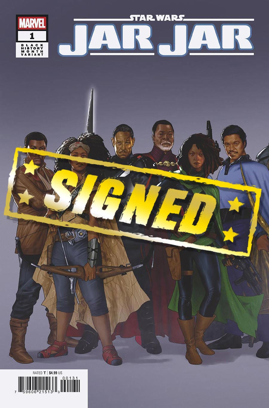 Star Wars Jar Jar #1 (One Shot) Cover E Variant Taurin Clarke Black History Month 2-Part Connecting Cover Signed By Taurin Clarke