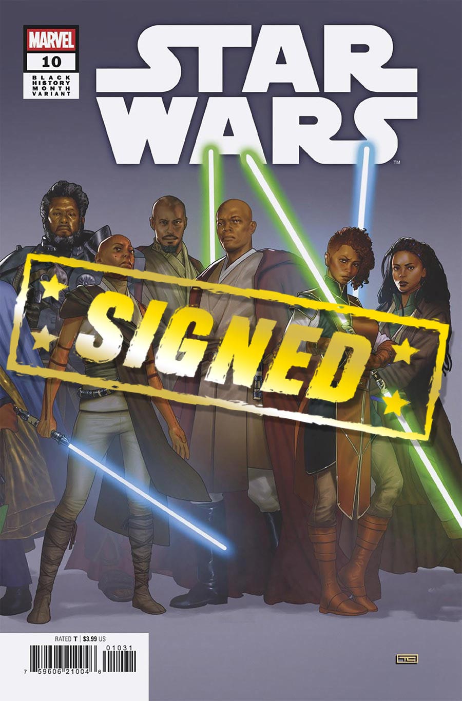Star Wars Vol 6 #10 Cover E Variant Taurin Clarke Black History Month 2-Part Connecting Cover Signed By Taurin Clarke