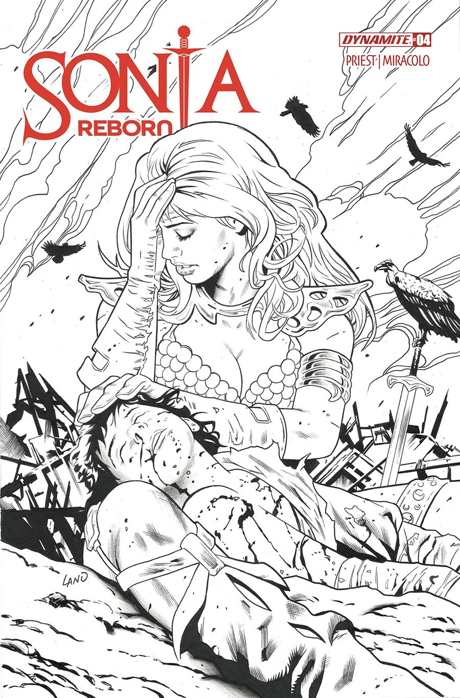 Sonja Reborn #4 Cover K Variant Greg Land Line Art Cover