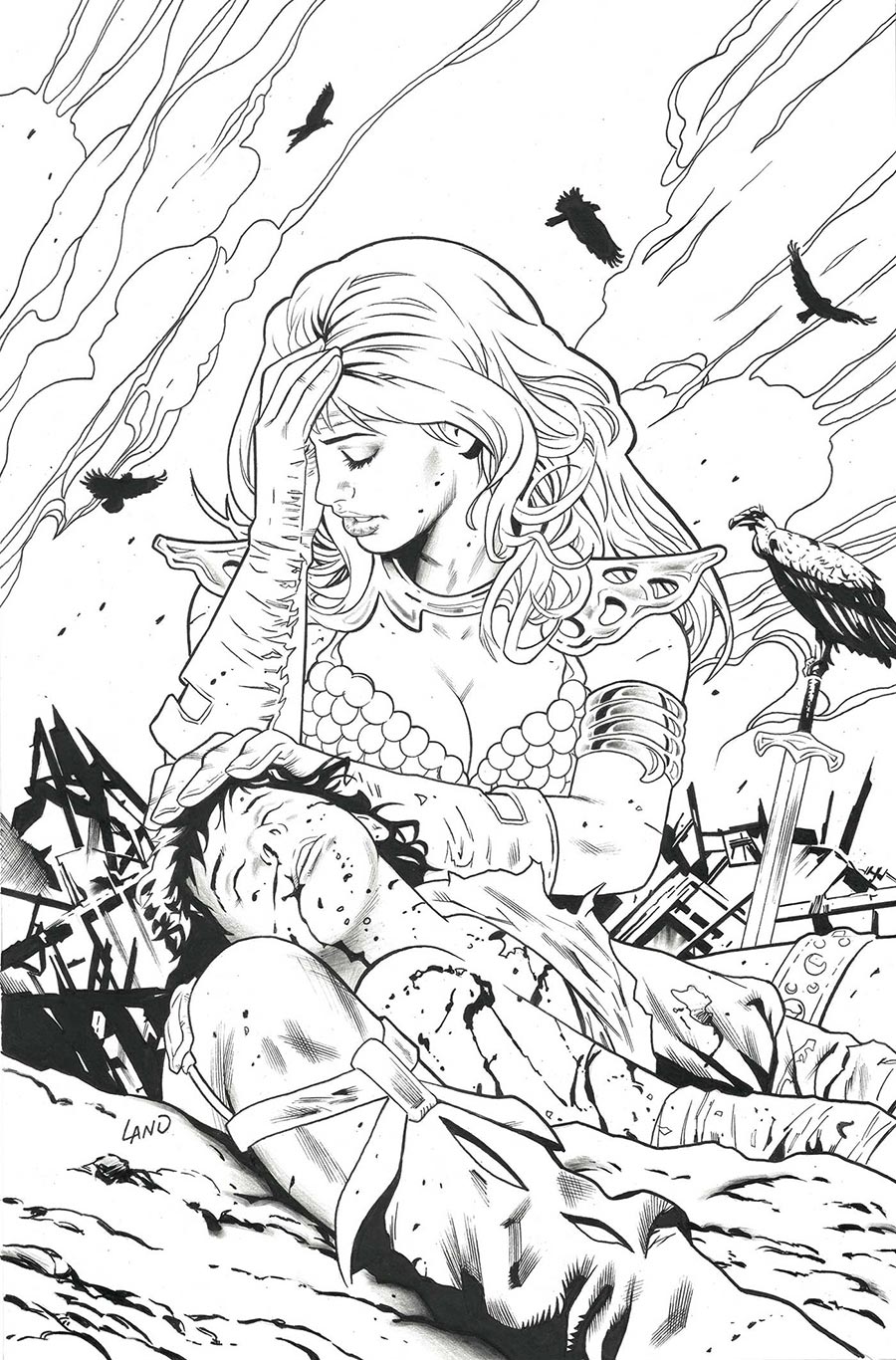 Sonja Reborn #4 Cover L Incentive Greg Land Line Art Virgin Cover