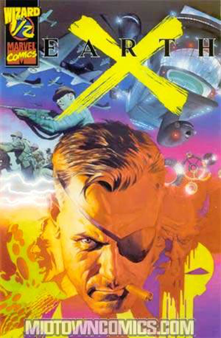 Earth X #1/2 Cover C Wizard Exclsive Signed By Jim Kreuger With COA