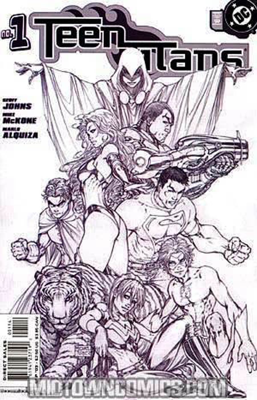 Teen Titans Vol 3 #1 Cover I 4th Ptg Signed by Geoff Johns (W/o CoA)