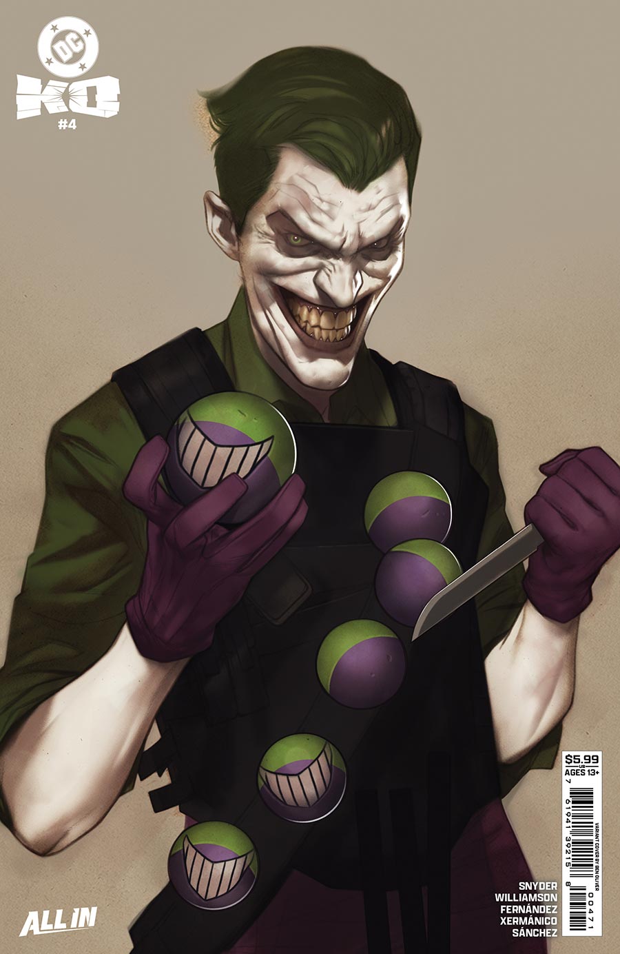 DC K.O. #4 Cover H Variant Ben Oliver Face-Off Card Stock Cover (DC All In) (Limit 1 Per Customer)