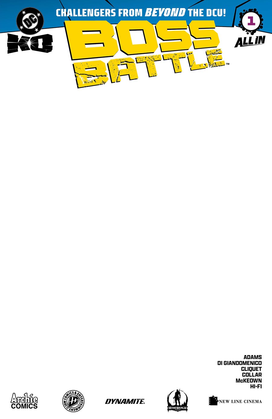 DC K.O. Boss Battle #1 (One Shot) Cover H Variant Blank Card Stock Cover (DC All In)