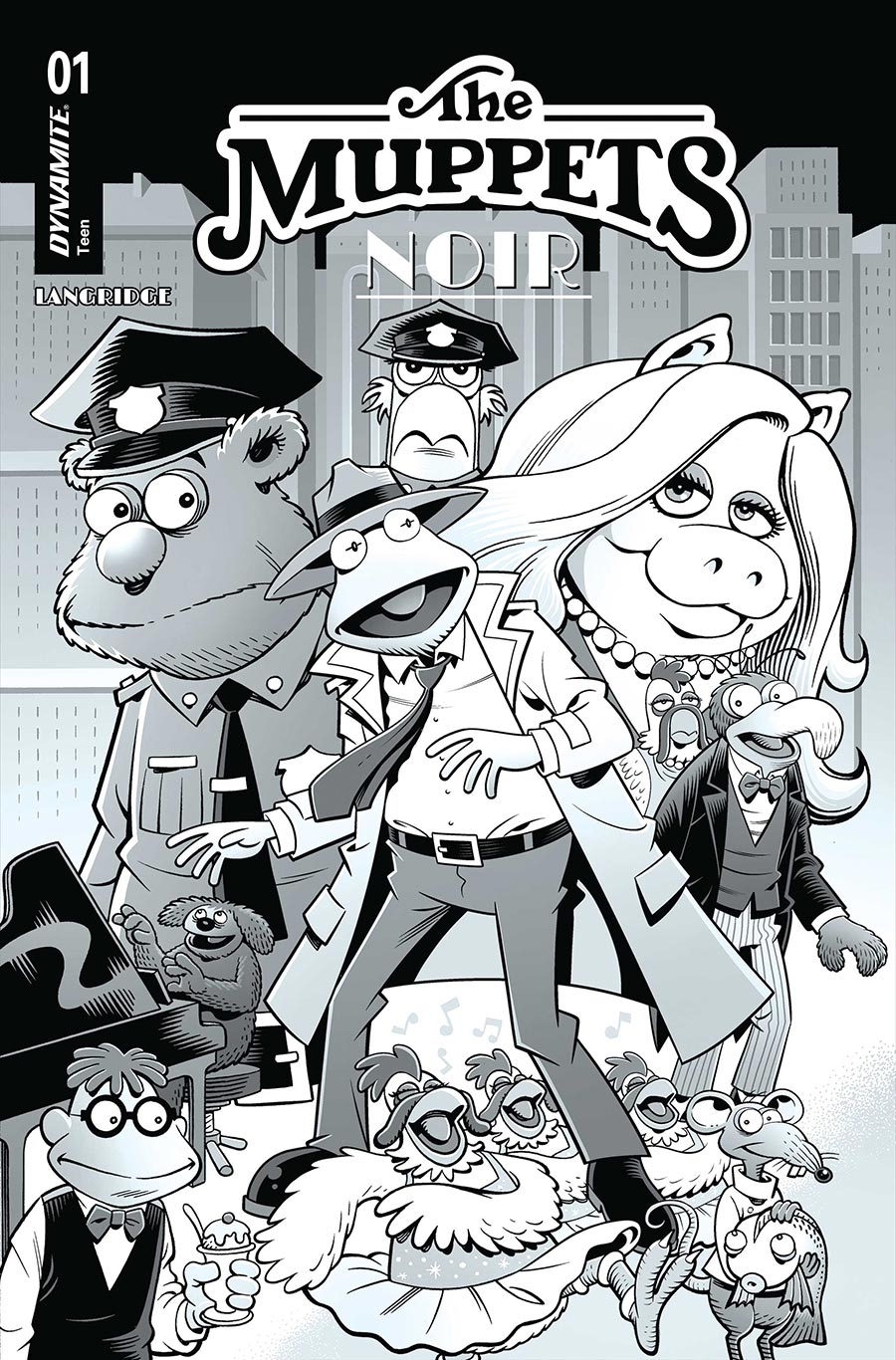 Muppets Noir #1 Cover G Incentive Roger Langridge Line Art Cover