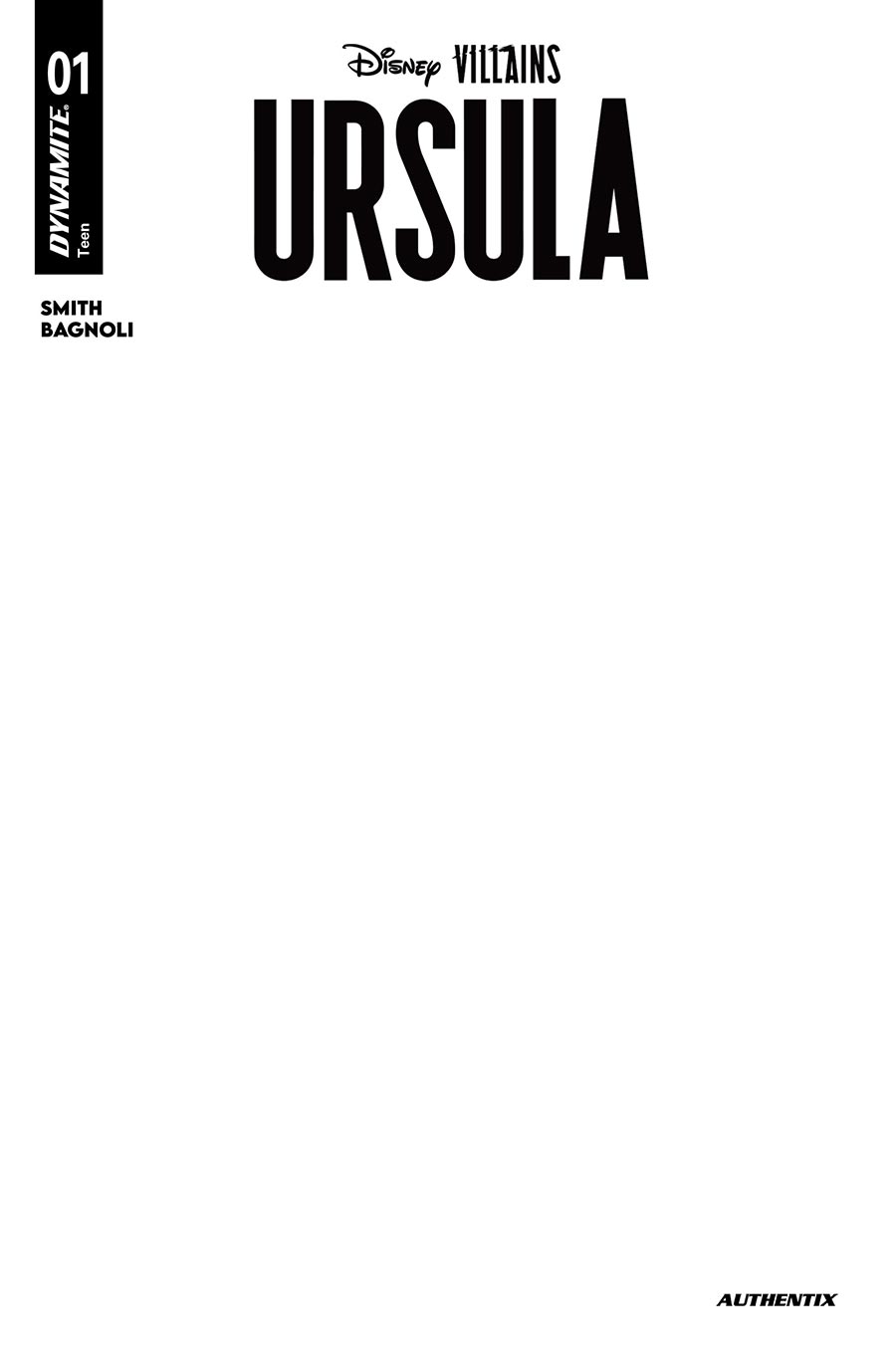 Disney Villains Ursula #1 Cover F Variant Blank Authentix Cover