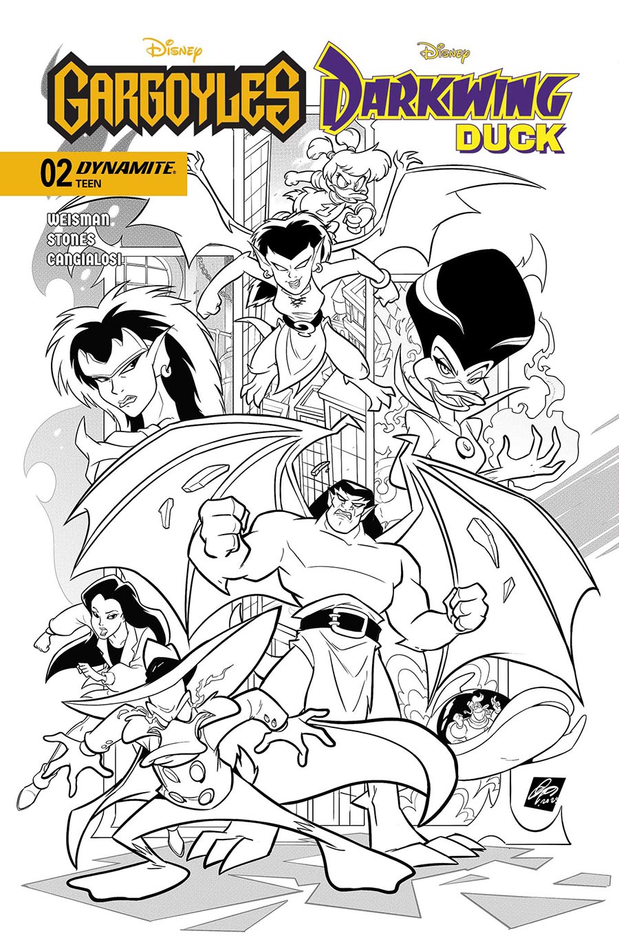 Gargoyles Darkwing Duck #2 Cover E Incentive Ciro Cangialosi Line Art Cover