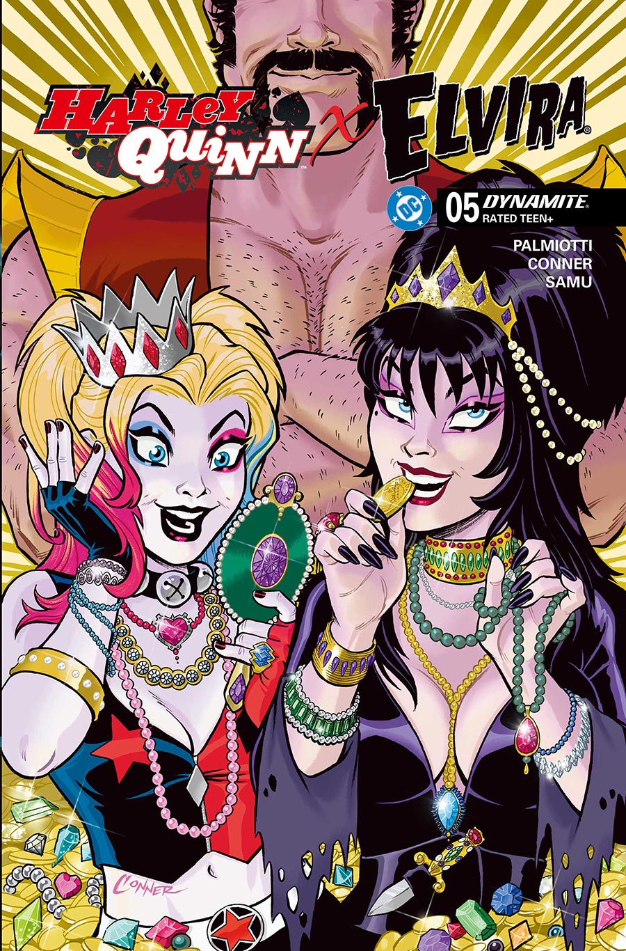 Harley Quinn x Elvira #5 Cover H Incentive Amanda Conner Jewels Variant Cover