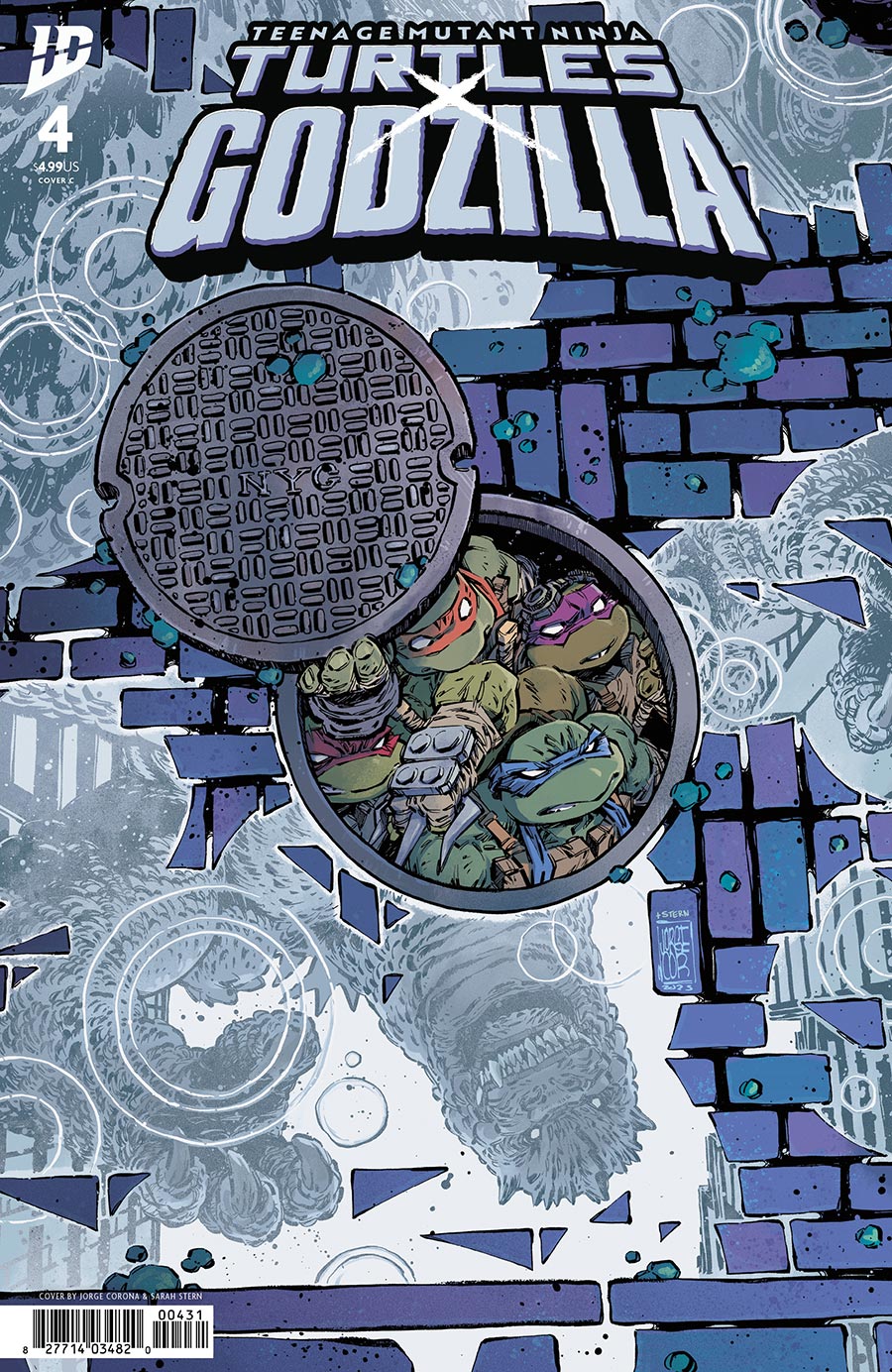 Teenage Mutant Ninja Turtles x Godzilla #4 Cover C Variant Jorge Corona Cover