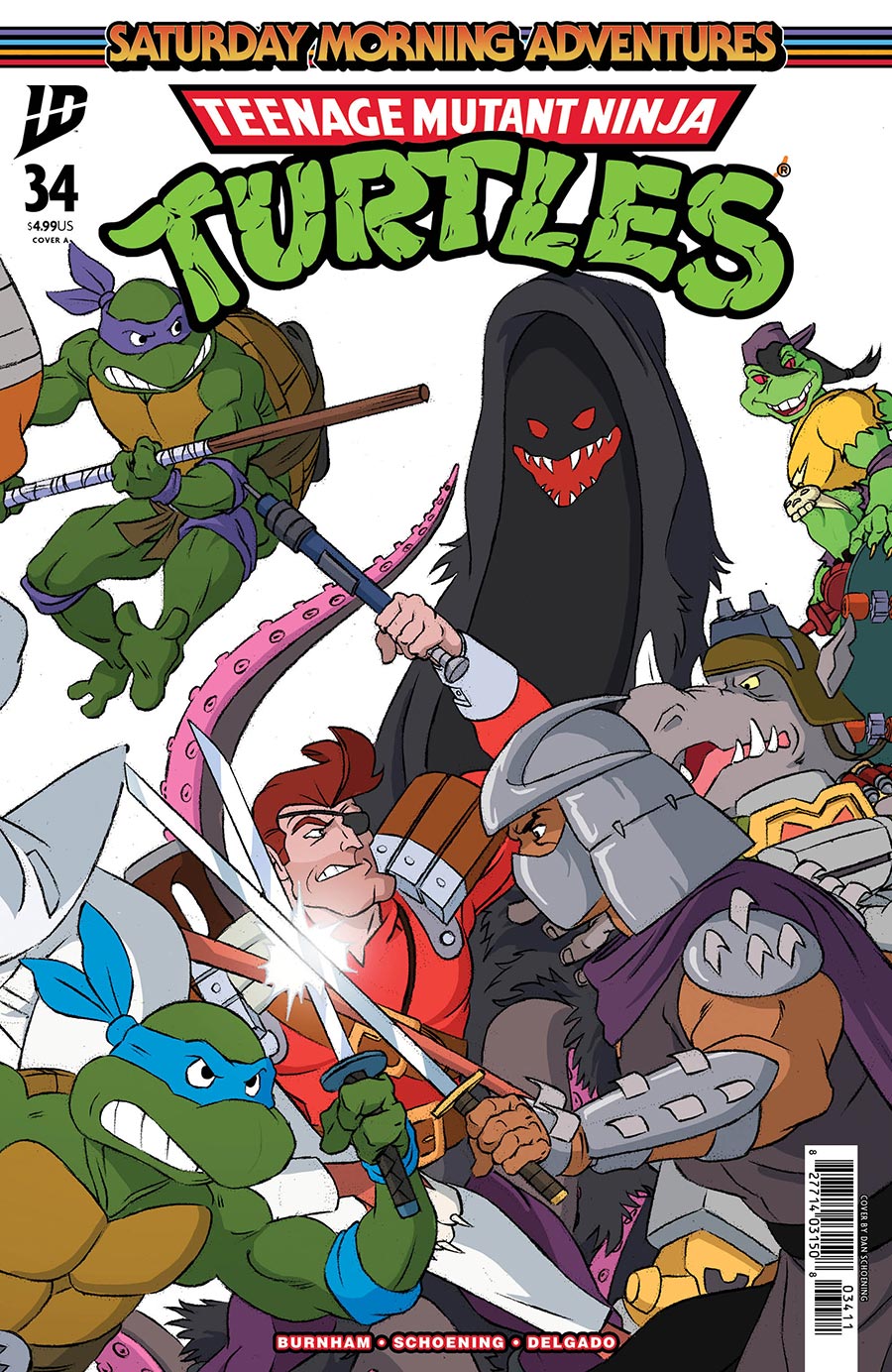 Teenage Mutant Ninja Turtles Saturday Morning Adventures Continued #34 Cover A Regular Dan Schoening Connecting Cover (2 Of 3)