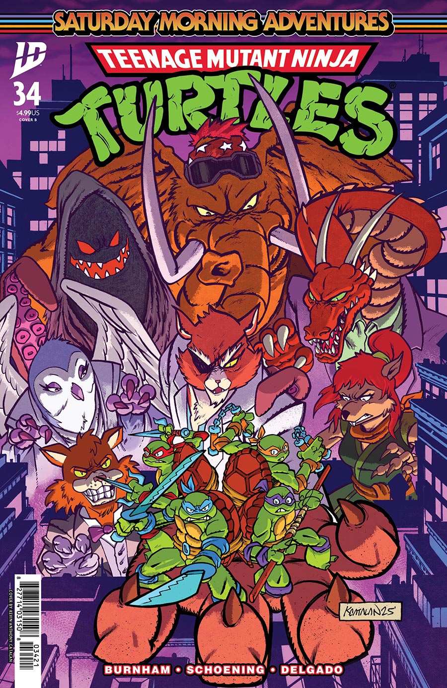 Teenage Mutant Ninja Turtles Saturday Morning Adventures Continued #34 Cover B Variant Kevin Anthony Catalan Cover