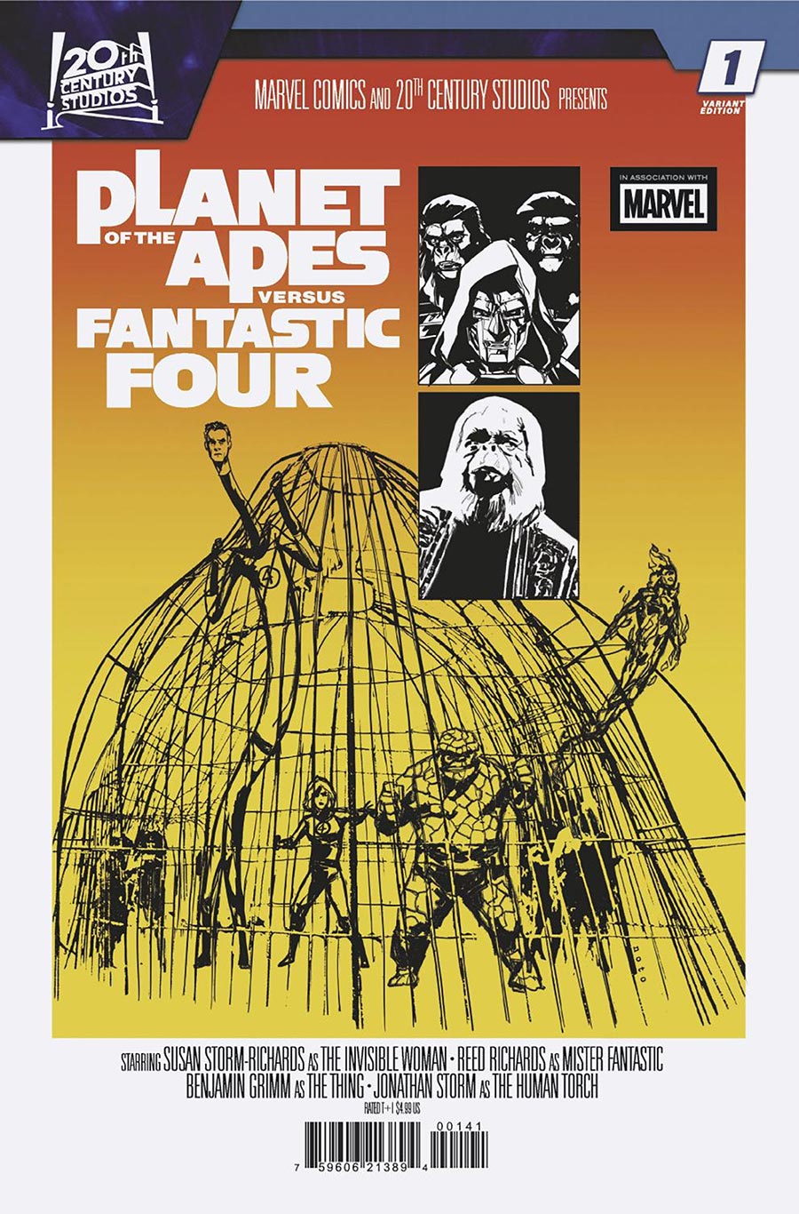 Planet Of The Apes vs Fantastic Four #1 Cover D Variant Phil Noto Movie Homage Cover
