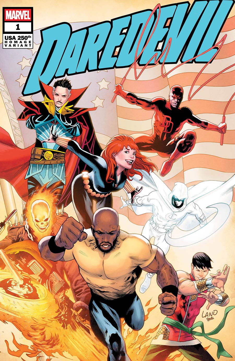 Daredevil Vol 9 #1 Cover C Variant Greg Land 250th Homage Cover