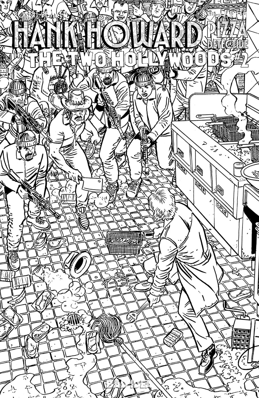 Hank Howard Pizza Detective The Two Hollywoods #2 Cover D Incentive David Lapham Black & White Cover