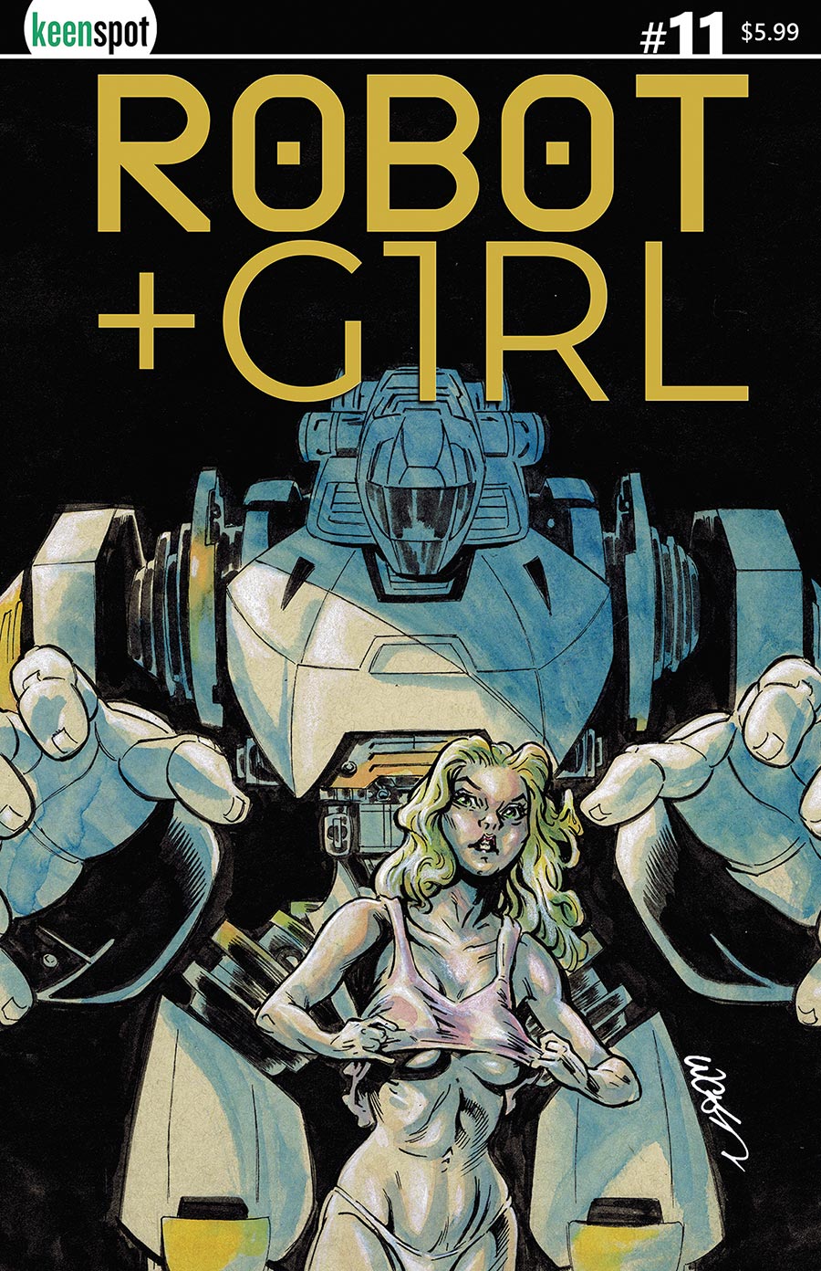Robot + Girl #11 Cover C Variant John Lucas Bagged Trading Card Cover With Polybag