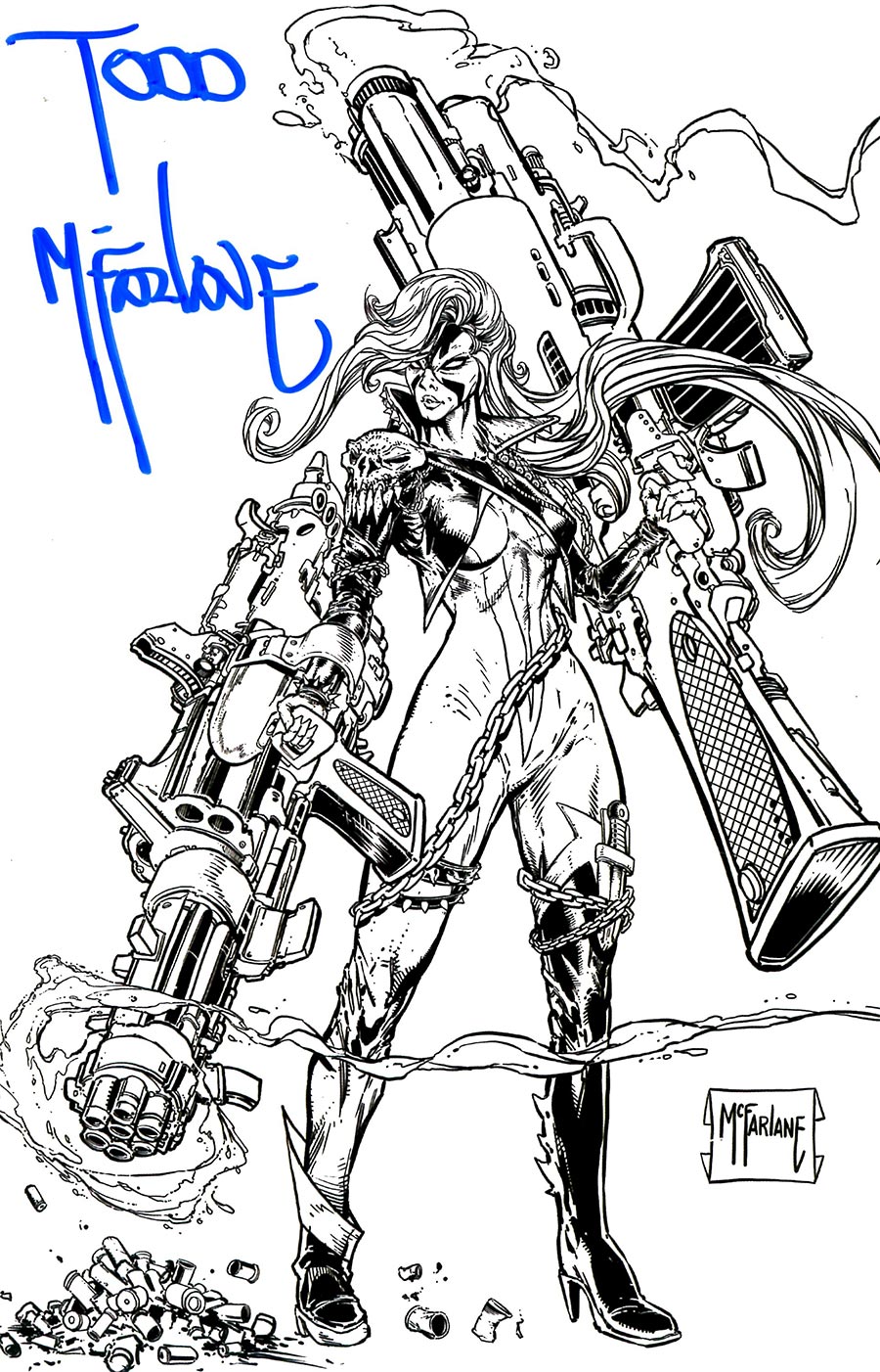 Scorched #50 Cover G Incentive Todd McFarlane Black & White Inks Cover Signed By Todd McFarlane With CGC Certificate (Spawn Universe)