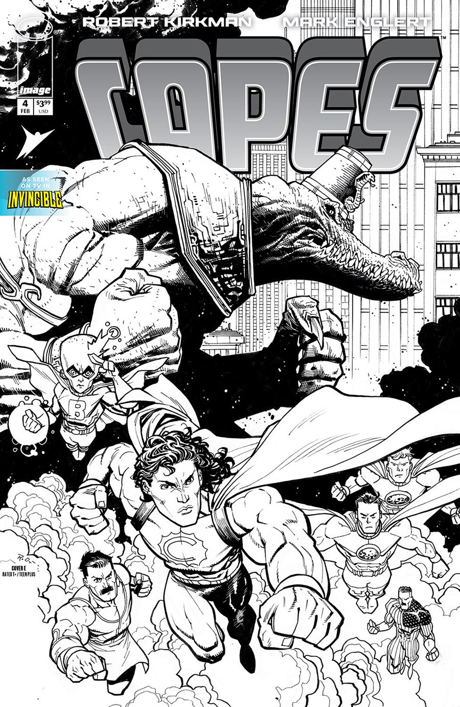 Capes Vol 2 #4 Cover E Incentive Ryan Ottley Black & White Cover (Invincible Universe)