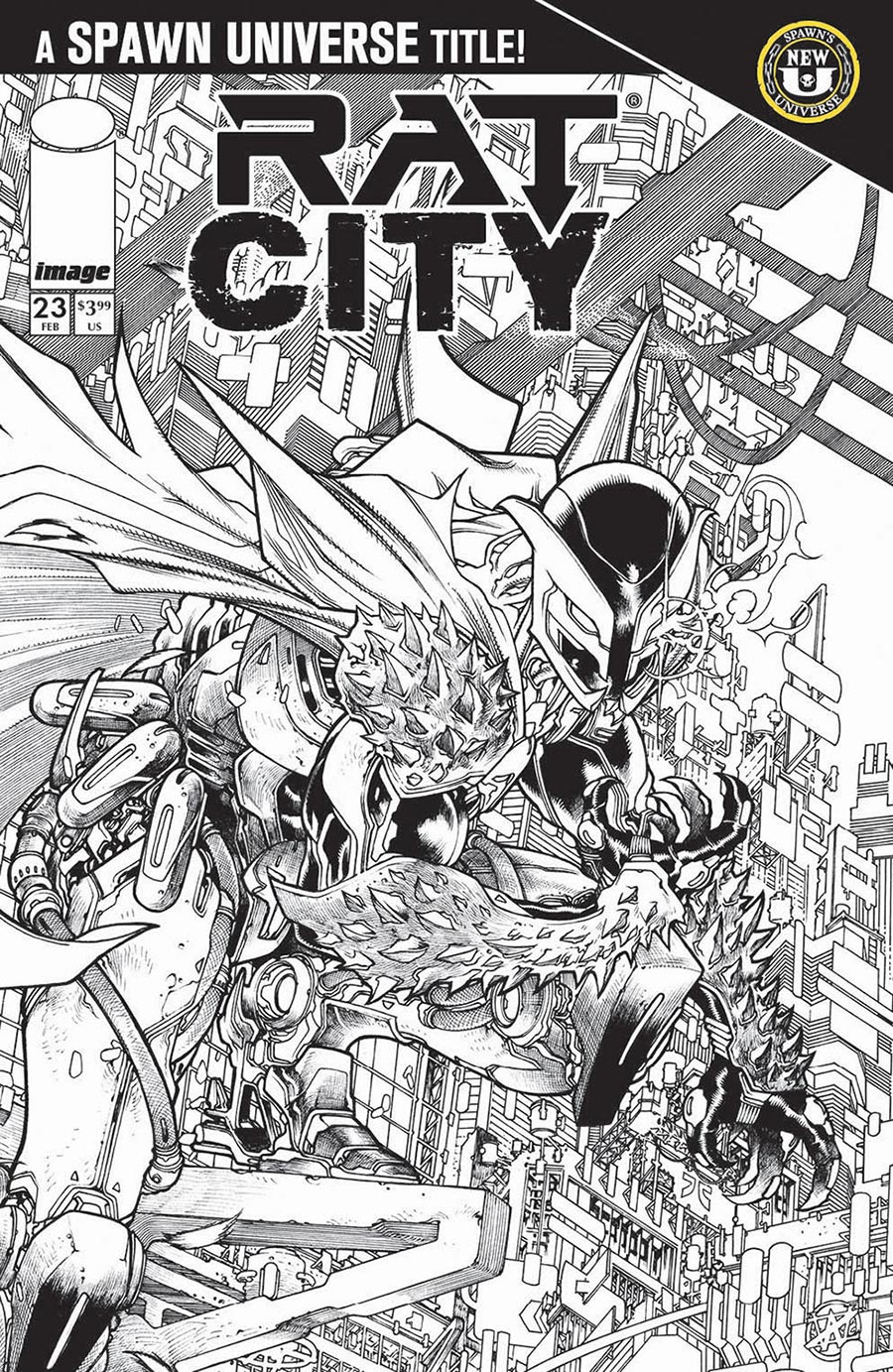 Rat City #23 Cover B Variant Harvey Tolibao Black & White Cover (Spawn Universe)