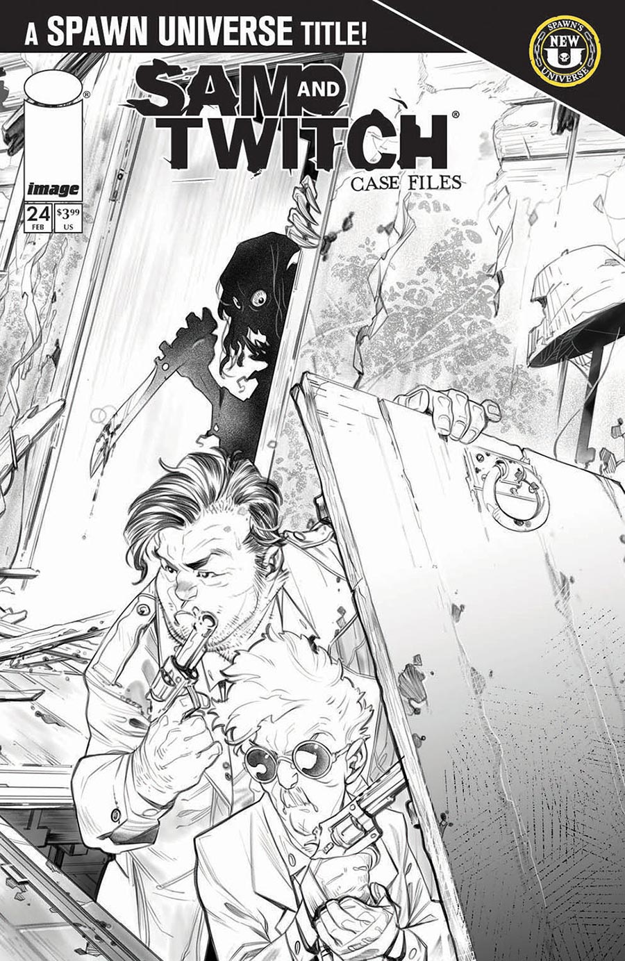 Sam And Twitch Case Files #24 Cover B Variant Ig Guara Black & White Cover (Spawn Universe)