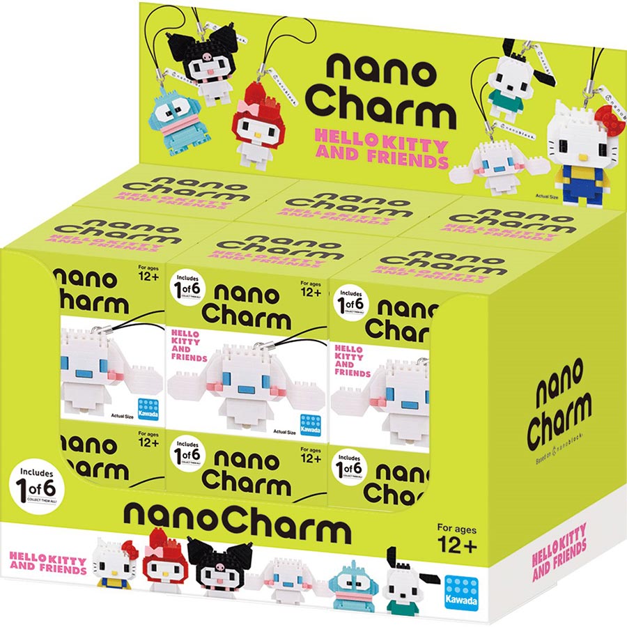 Sanrio Hello Kitty And Friends Nano Charm Key Chain Blind Mystery Box Case Of 12 Display