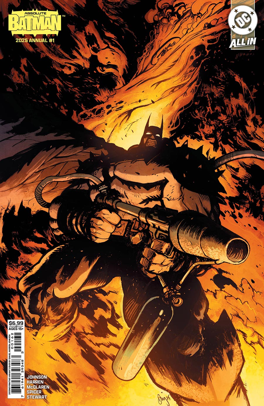 Absolute Batman 2025 Annual #1 (One Shot) Cover G 2nd Ptg B Daniel Warren Johnson Flamethrower Card Stock Variant Cover (DC All In)