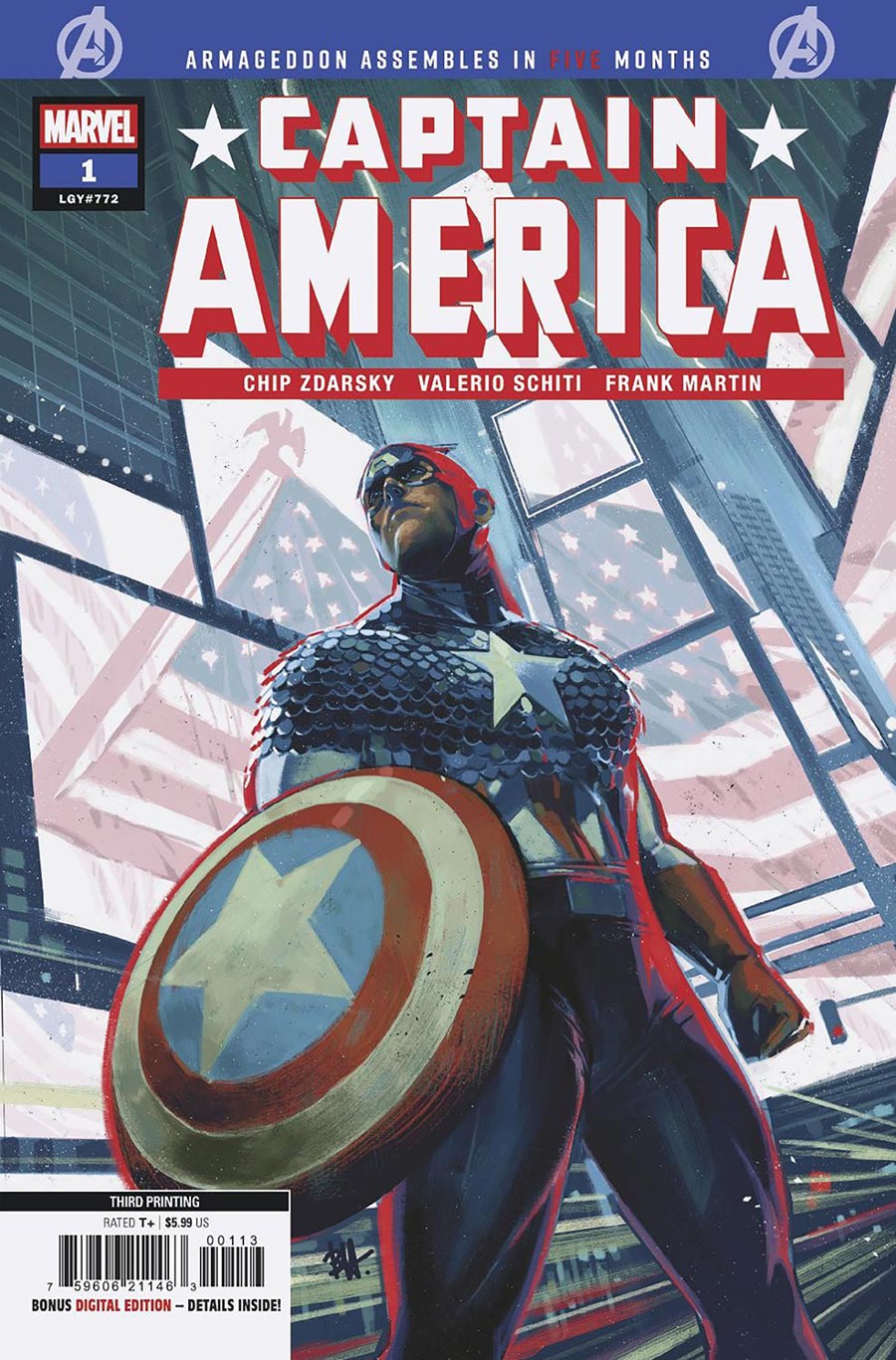 Captain America Vol 11 #1 Cover Q 3rd Ptg Ben Harvey Variant Cover