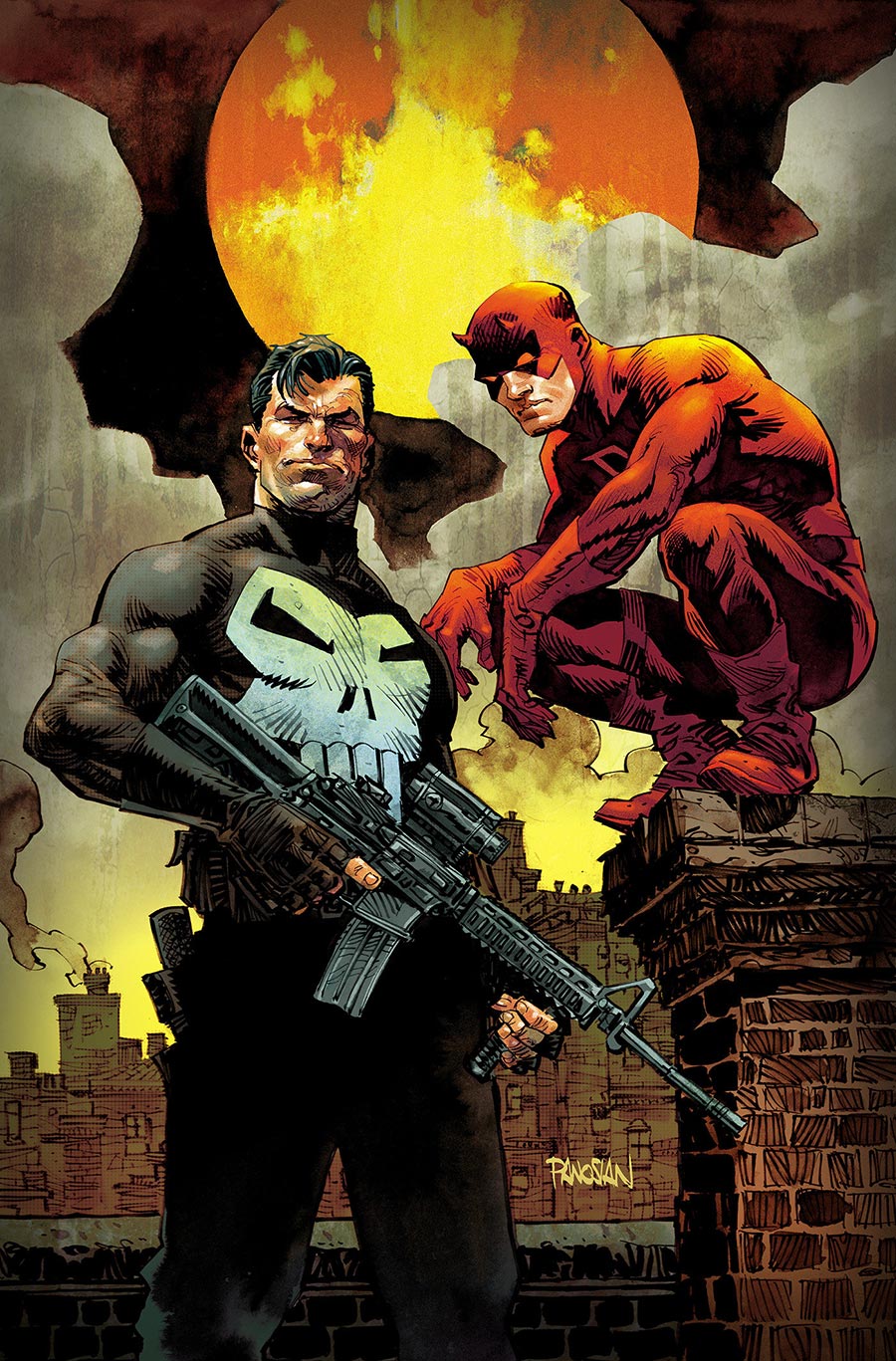 Daredevil & Punisher The Devils Trigger #1 Cover J 2nd Ptg Incentive Dan Panosian Virgin Variant Cover