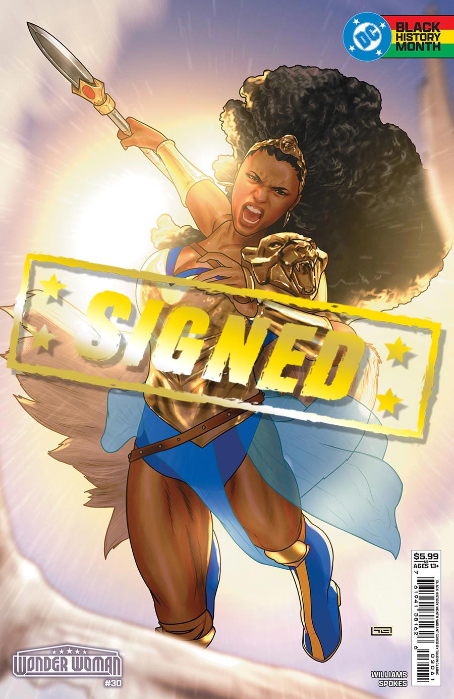 Wonder Woman Vol 6 #30 Cover G Variant Taurin Clarke Black History Month Card Stock Cover Signed By Taurin Clarke (DC All In)