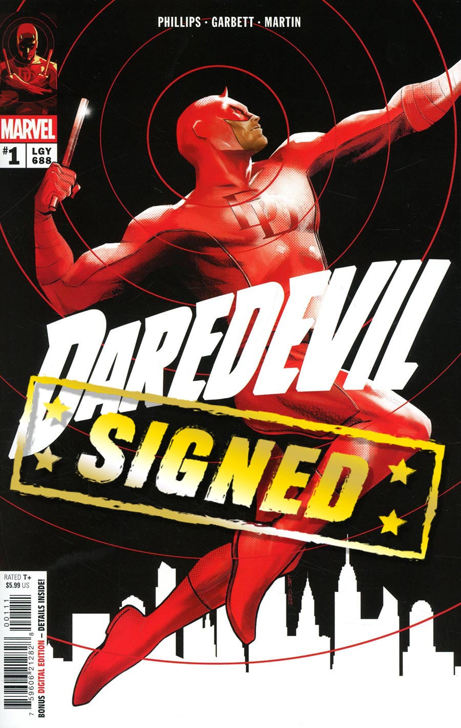 Daredevil Vol 9 #1 Cover U Regular Lee Garbett Cover Signed By Stephanie Phillips