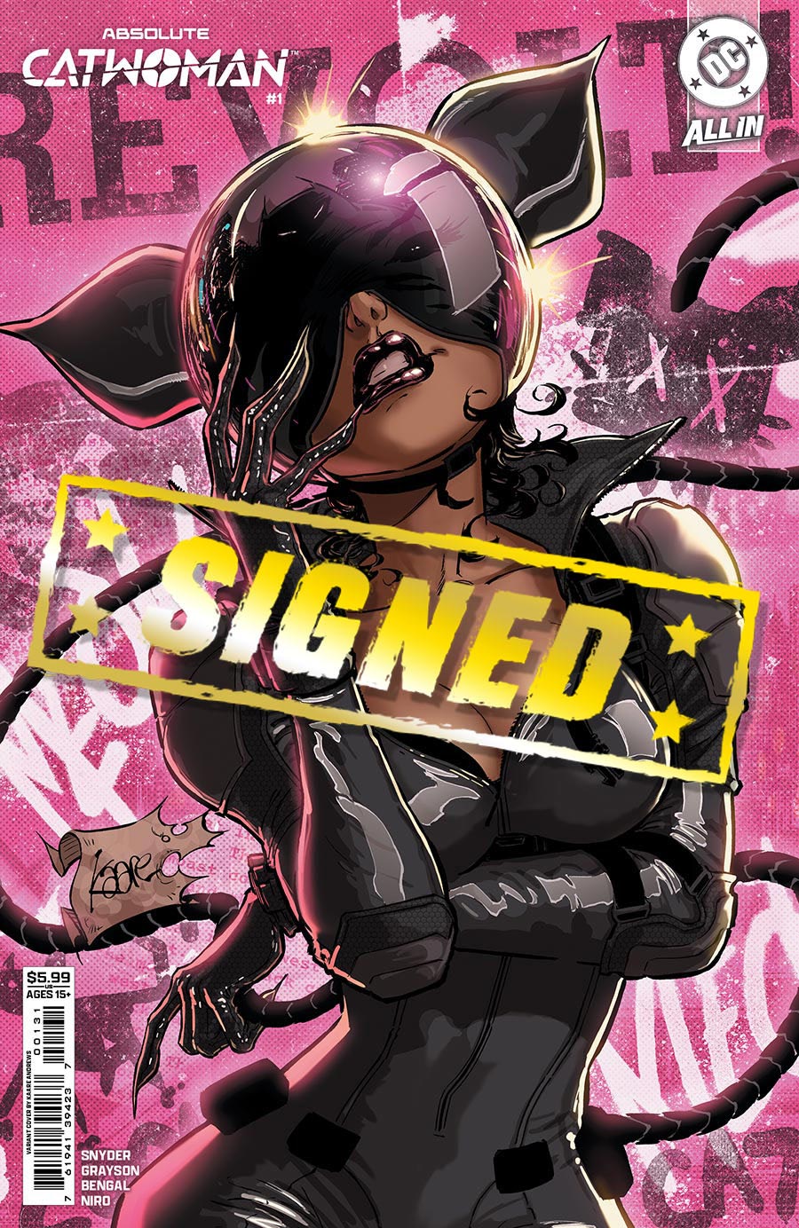 Absolute Catwoman #1 Cover N Variant Kaare Andrews Card Stock Cover Signed By Che Grayson (DC All In)