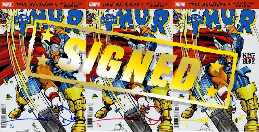 True Believers Thor #337 Encore Edition DF Triple Signature Set Signed By Walter Simonson