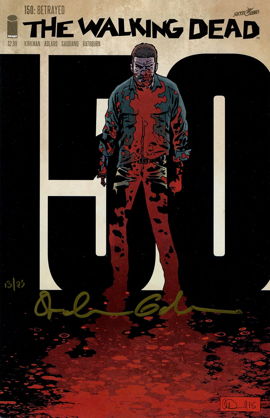 Walking Dead #150 Cover P DF Gold Signature Series Signed By Stefano Gaudiano