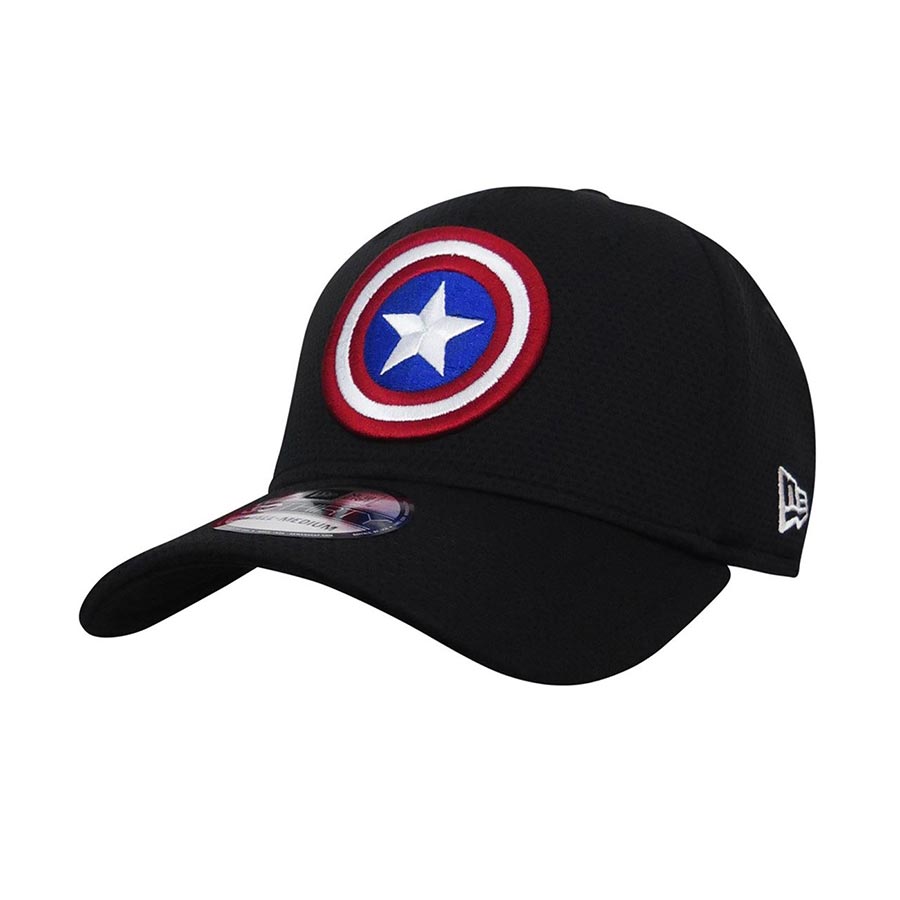 Captain America Shield Black 3930 Flex Fit Cap Medium - Large Powered By New Era