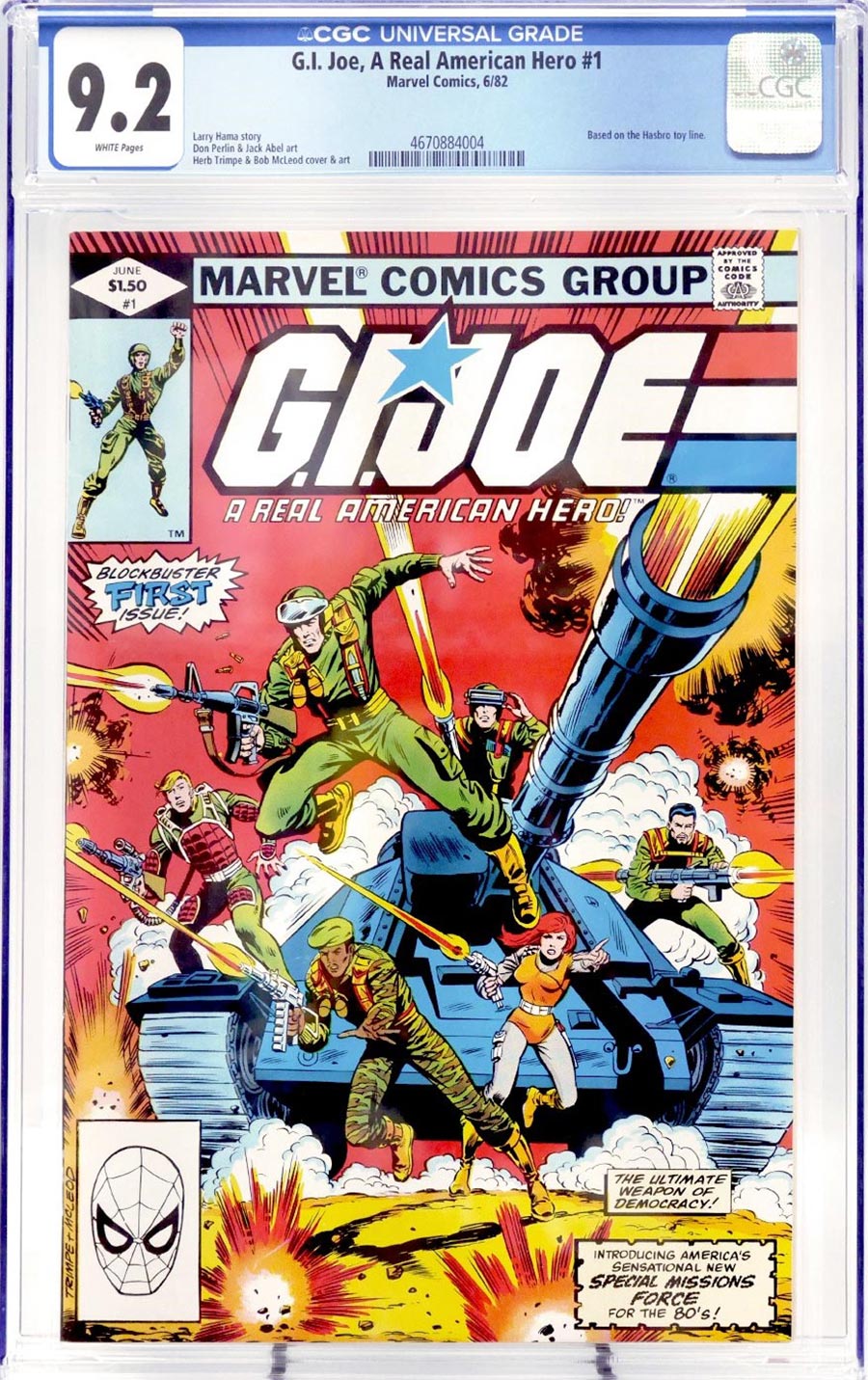 GI Joe A Real American Hero #1 Cover G 1st Ptg CGC 9.2