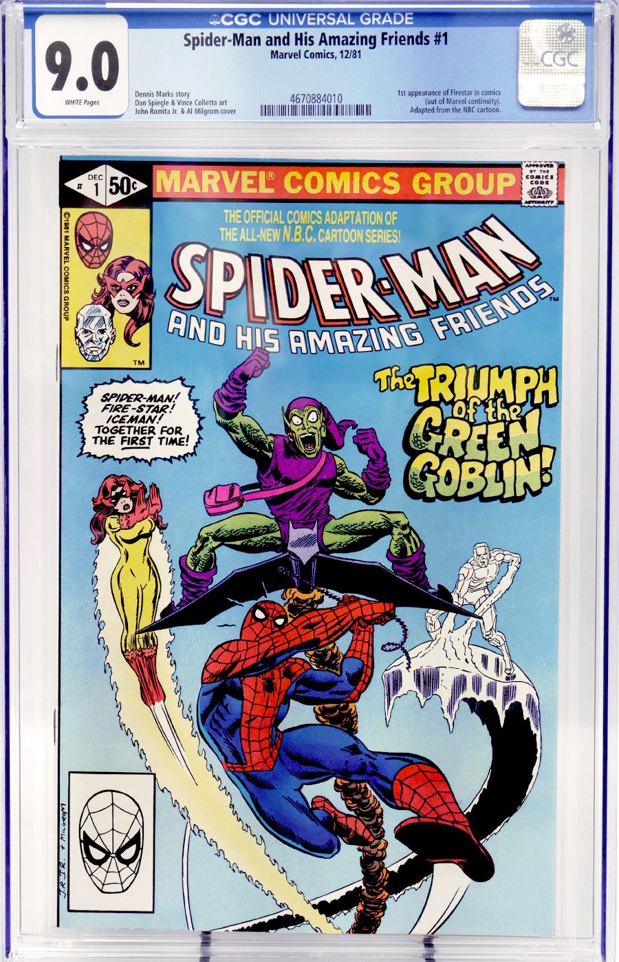 Spider-Man And His Amazing Friends #1 Cover B CGC 9.0