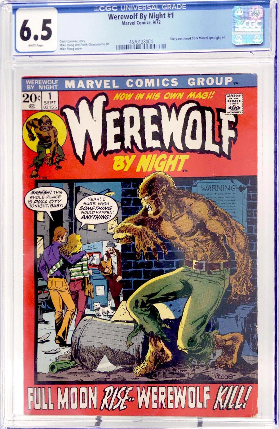 Werewolf By Night #1 Cover B CGC 6.5