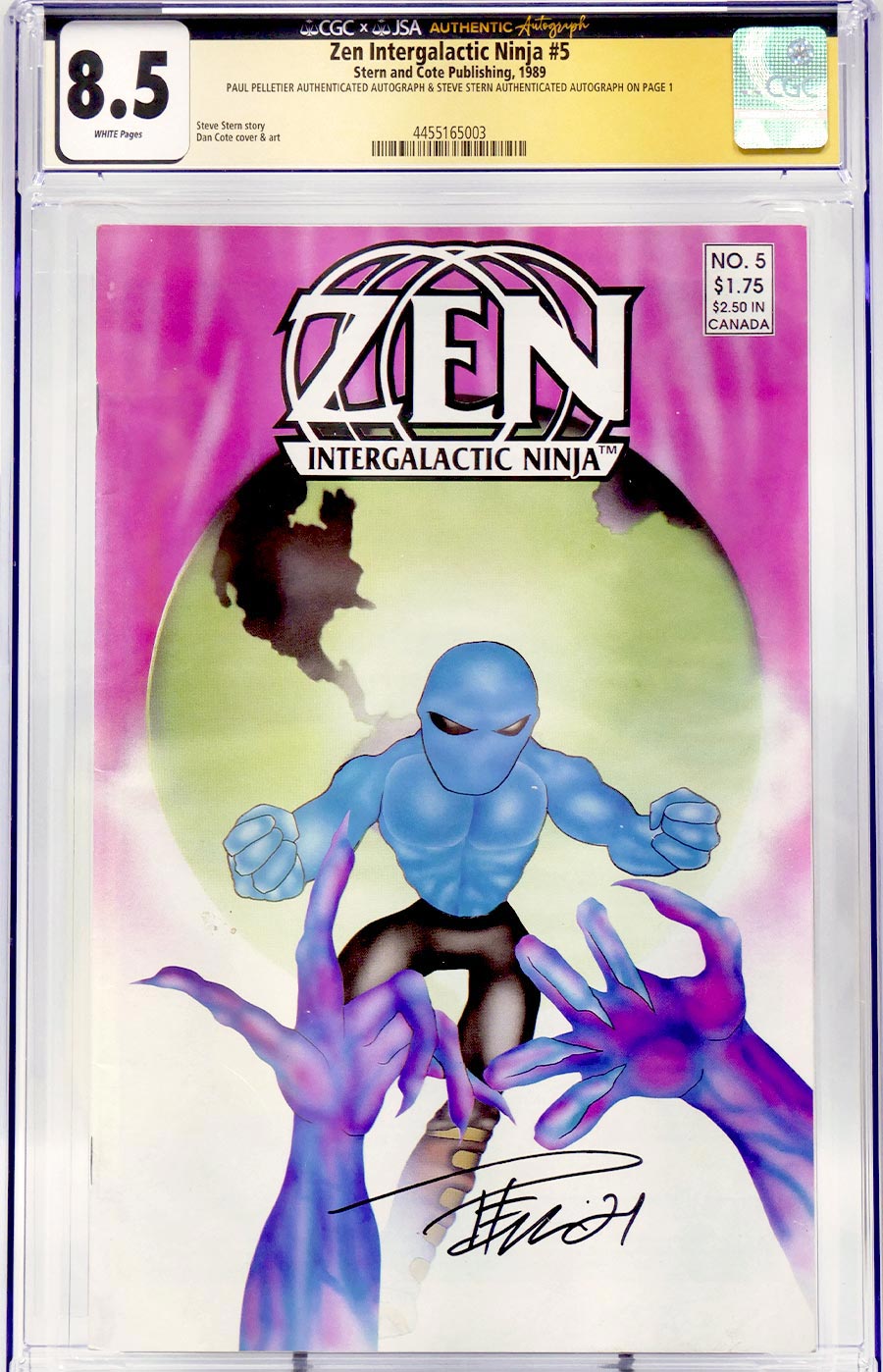 Zen Intergalactic Ninja #5 Cover B CGC Signature Series 8.5 Signed By Steve Stern & Paul Pelletier