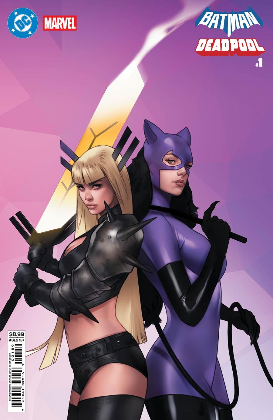 DC Marvel Batman Deadpool #1 (One Shot) Cover X 2nd Ptg C Ben Oliver Catwoman Magik Card Stock Variant Cover