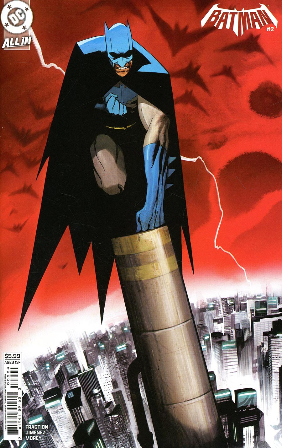 Batman Vol 4 #2 Cover K 3rd Ptg B Mike Huddleston Card Stock Variant cover (DC All In)