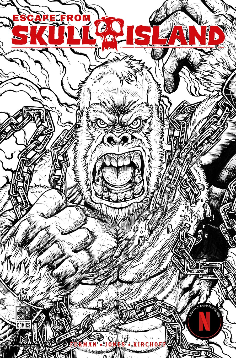 Escape From Skull Island #1 Cover H Variant Maria Wolf Black & White Cover