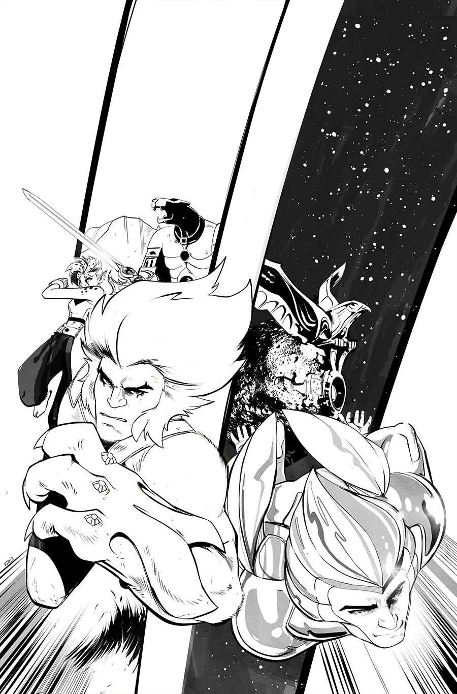 Thundercats x Silverhawks Road To War #1 (One Shot) Cover L Incentive Sebastian Piriz Line Art Virgin Cover